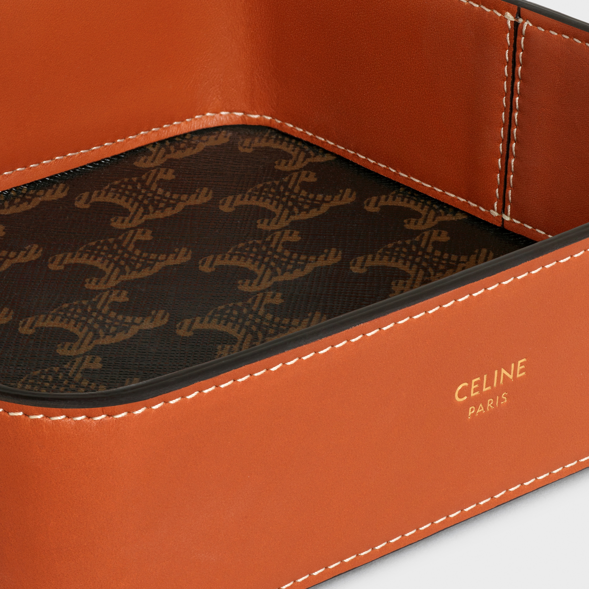 【非売品】セリーヌ CELINE カーフレザー アクセサリーボウル 新品未使用 アクセサリーボウル / トリオンフキャンバス＆カーフスキン - タン