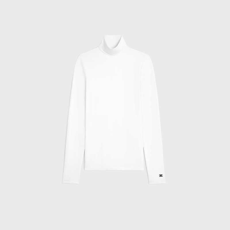 하이넥 탑 - 애슬레틱 코튼 저지 - 옵틱 화이트 -  - 1 | CELINE
