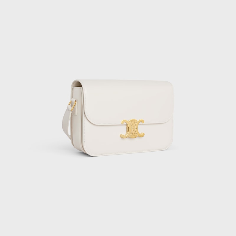 Bolsa CLASSIQUE TRIOMPHE em COURO DE BEZERRO brilhante - ARROZ - TRIOMPHE - 1 | CELINE