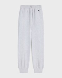 sweatpants IN cotton fleece - PALE GREY / BLACK -  - 1 | CELINE