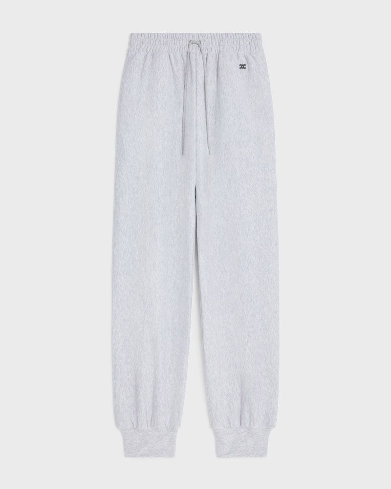 sweatpants IN cotton fleece - PALE GREY / BLACK -  - 1 | CELINE