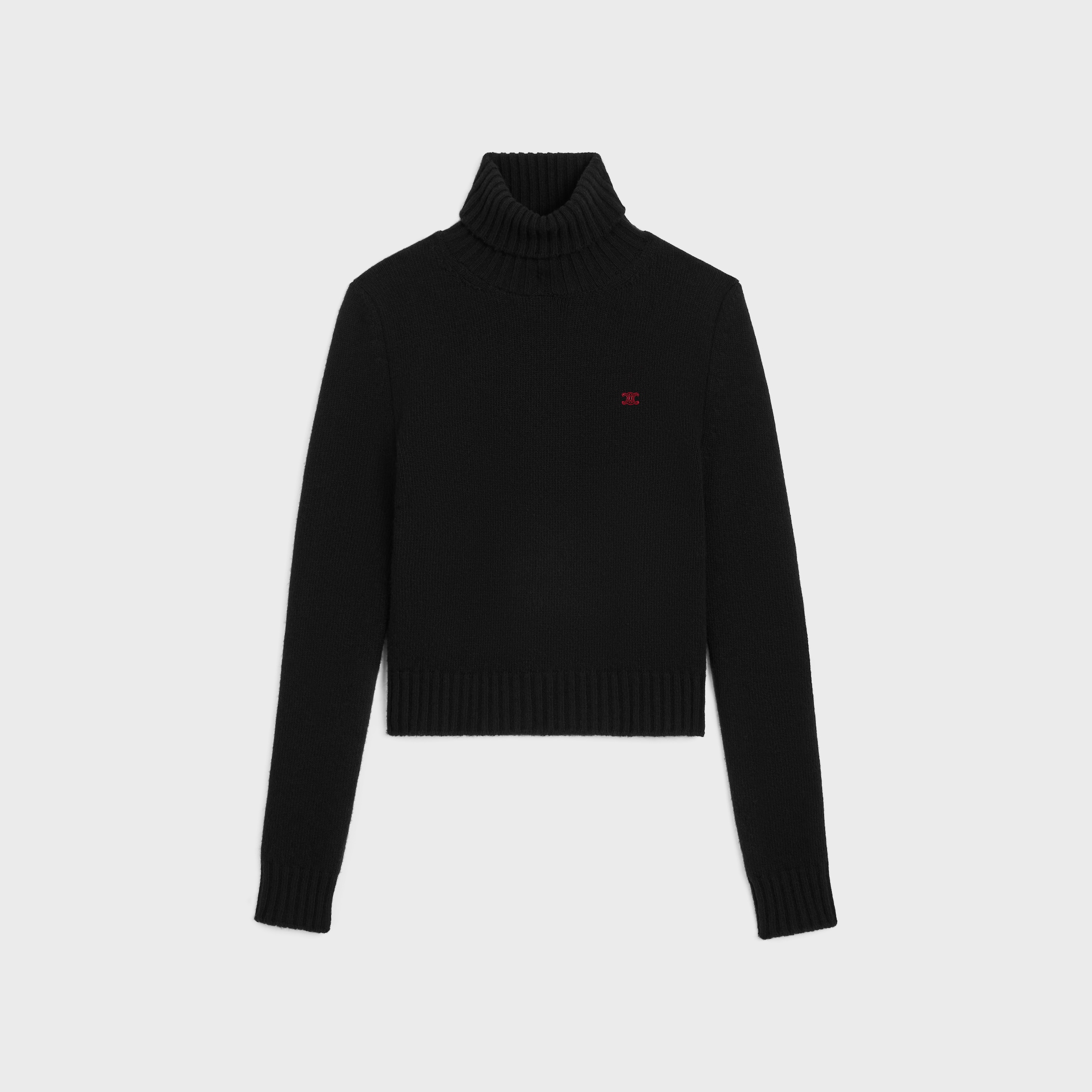 turtleneck sweater IN wool and cashmere - BLACK | CELINE