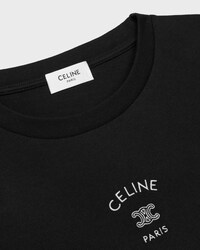 CAMISETA HOLGADA DE PUNTO DE ALGODÓN - NEGRO / BLANCO -  - 2 | CELINE