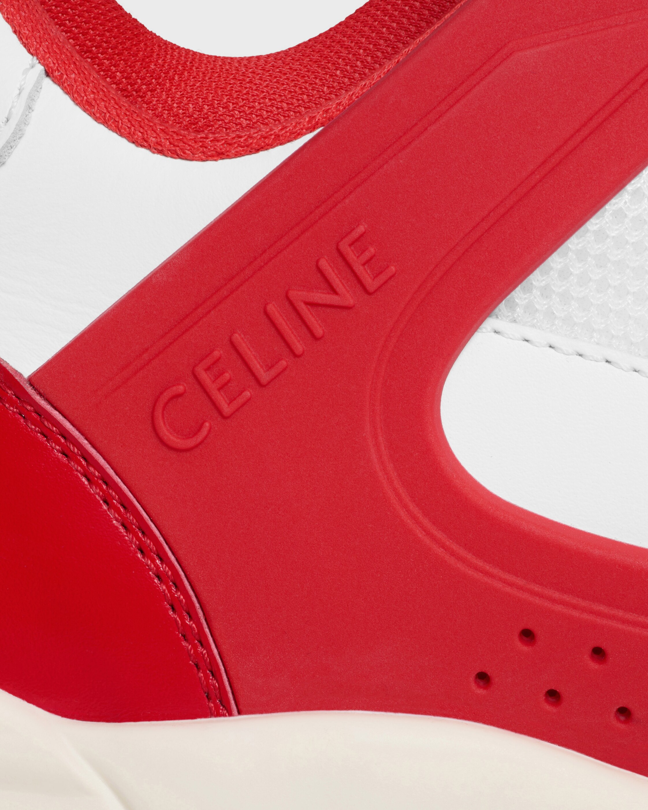 SNEAKER TRAINER CT-09 IN CALFSKIN AND MESH - RED / WHITE | CELINE