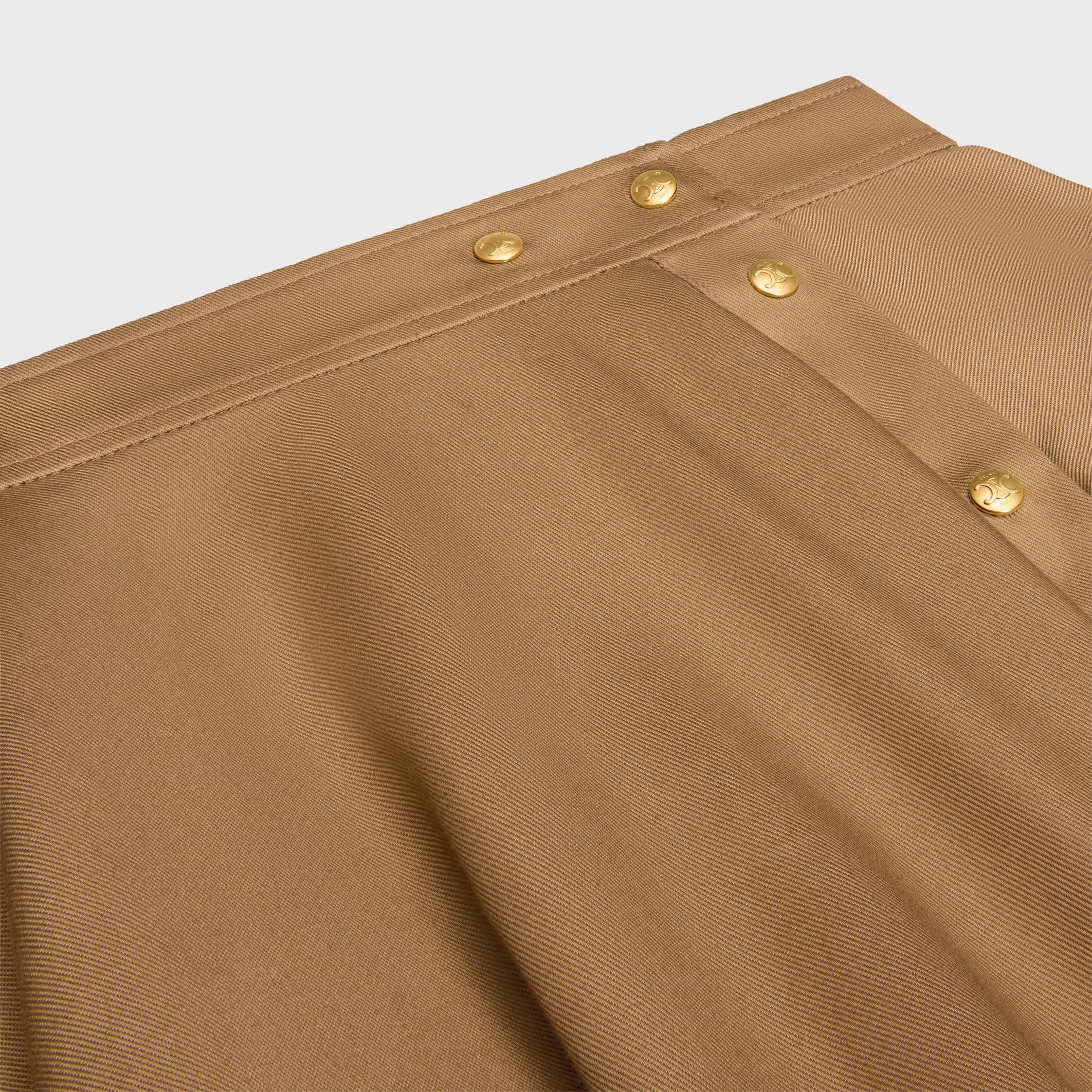 SKIRT IN COTTON TWILL - CARAMEL | CELINE