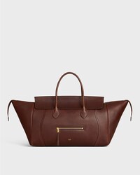 BIG LUGGAGE IN SUPPLE SHINY LAMBSKIN - DEEP BROWN - LUGGAGE - 1 | CELINE