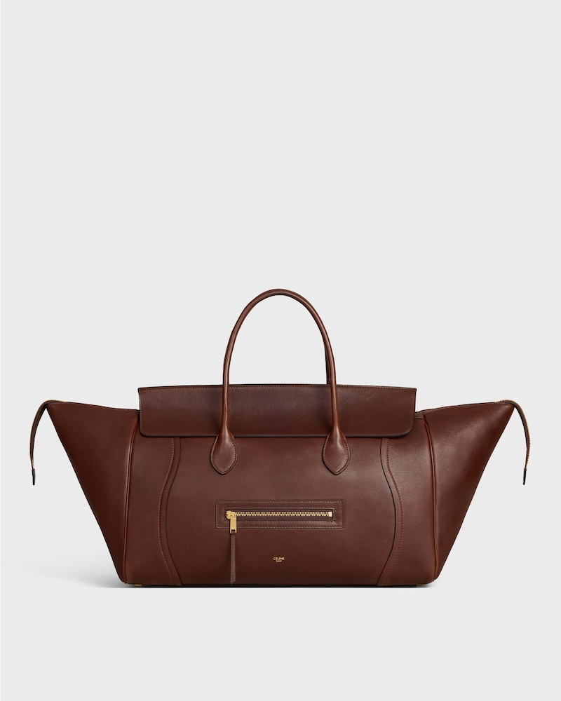 BIG LUGGAGE IN SUPPLE SHINY LAMBSKIN - DEEP BROWN - LUGGAGE - 1 | CELINE