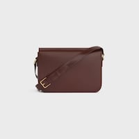 KLASSISCHE TRIOMPHE TASCHE aus glänzendem Kalbsleder - KASTANIE - ABENDMODE - 2 | CELINE