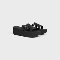 SUNNY WEDGE MULE IN Calfskin - Vegetal Tanning - BLACK -  - 2 | CELINE