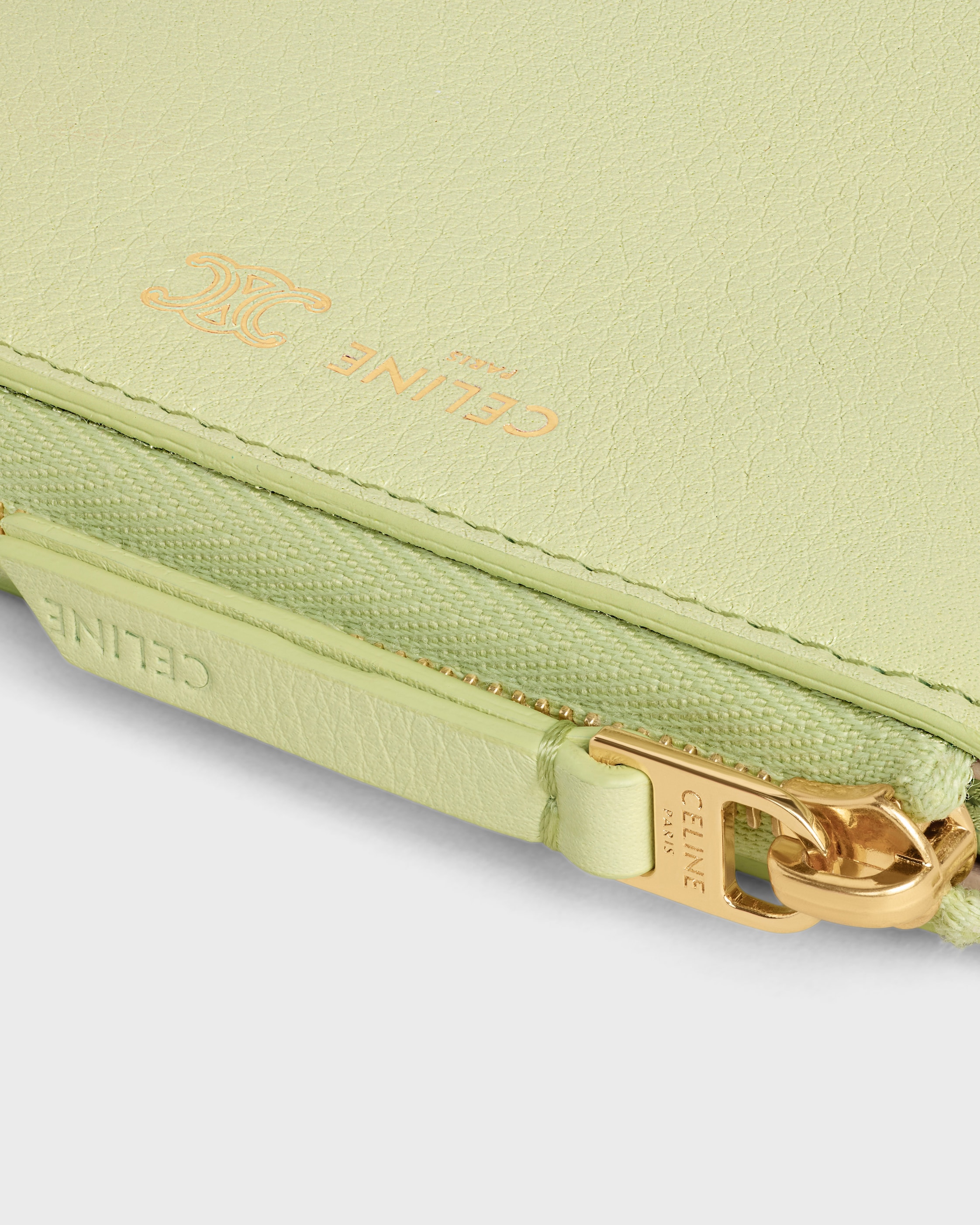 FLAT ZIPPED WALLET TRIOMPHE STAMP IN SUPPLE GRAINED CALFSKIN