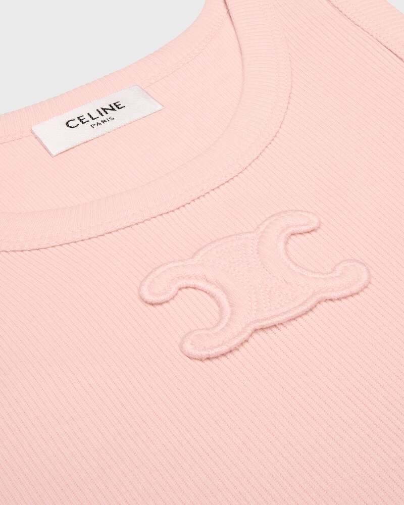 triomphe tank top IN ribbed cotton - LIGHT PEACH -  - 1 | CELINE