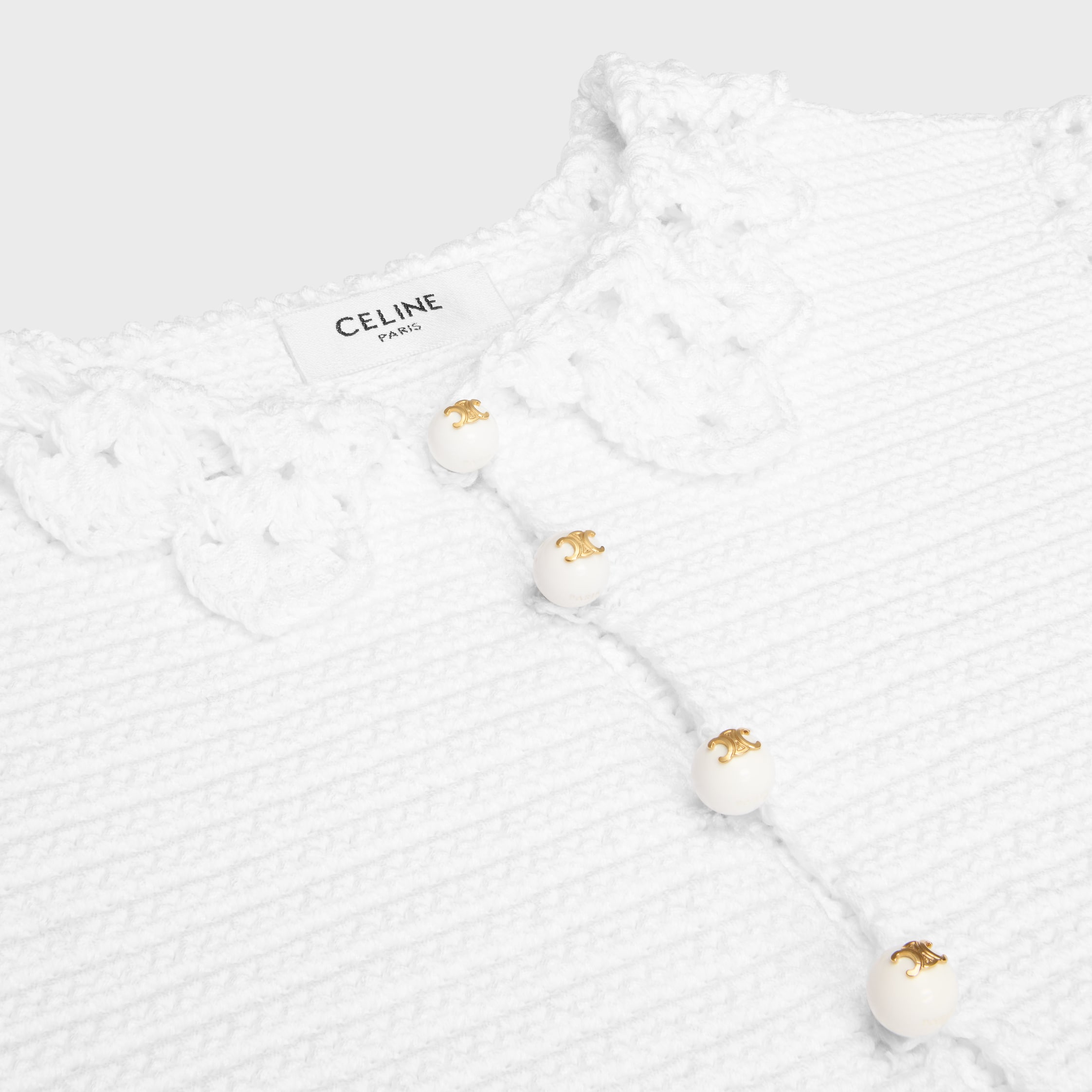 mini dress IN cotton crochet - OPTIC WHITE | CELINE