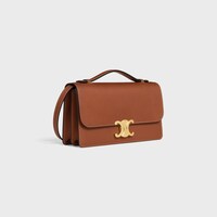 TRIOMPHE FOLIO ขนาดกลาง หนังลูกวัวสีเนเชอรัล - สีแทน - TRIOMPHE - 2 | CELINE