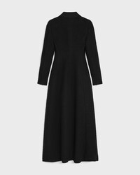 double-breasted coat IN wool natté - BLACK -  - 2 | CELINE