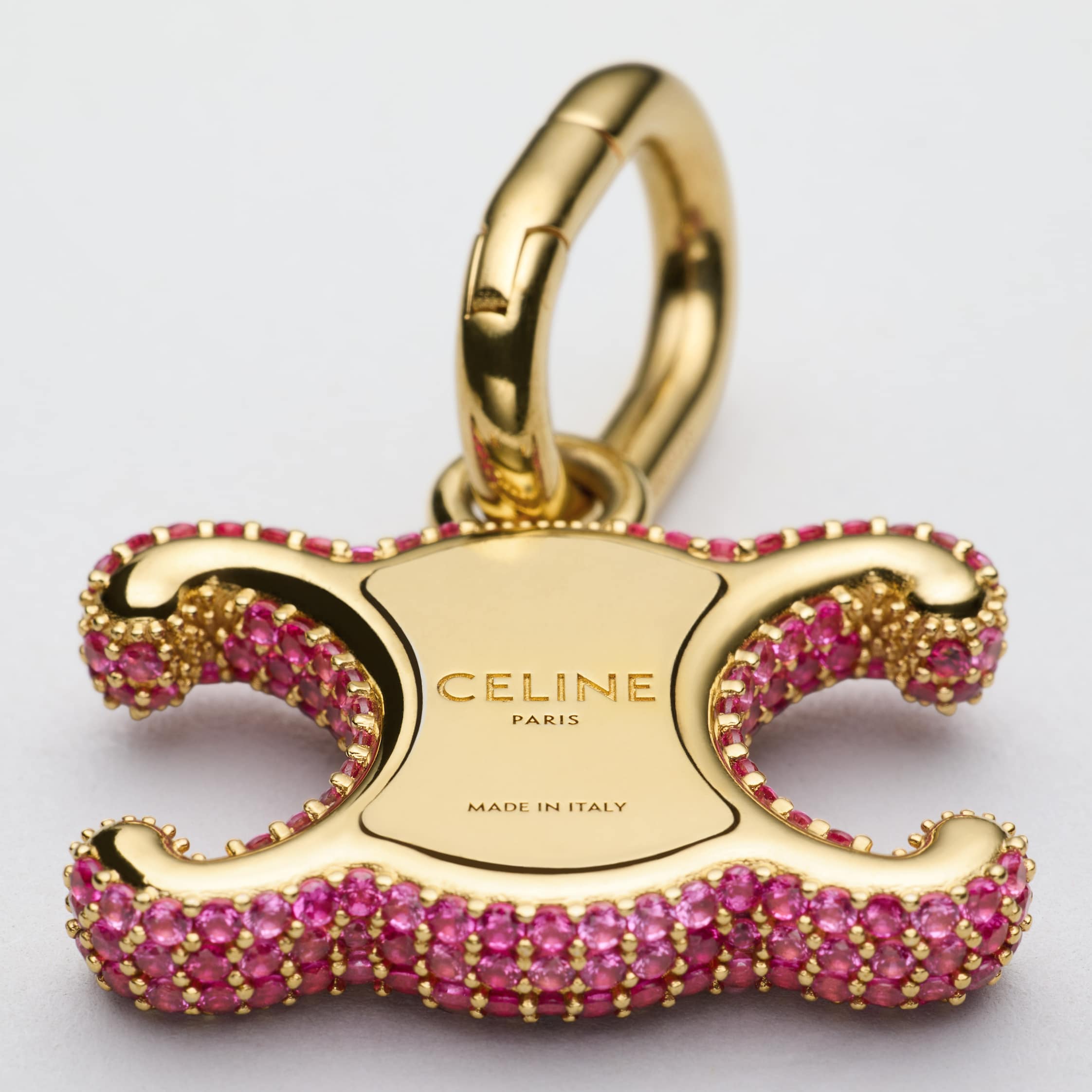 CHARMS TRIOMPHE STRASS AND BRASS WITH GOLD FINISH - PINK / GOLD