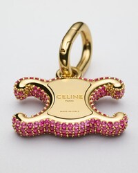 TRIOMPHE CON CHARMS CELINE DE STRASS Y LATÓN CON ACABADO DORADO - ROSA / DORADO - CHARMS - 2 | CELINE