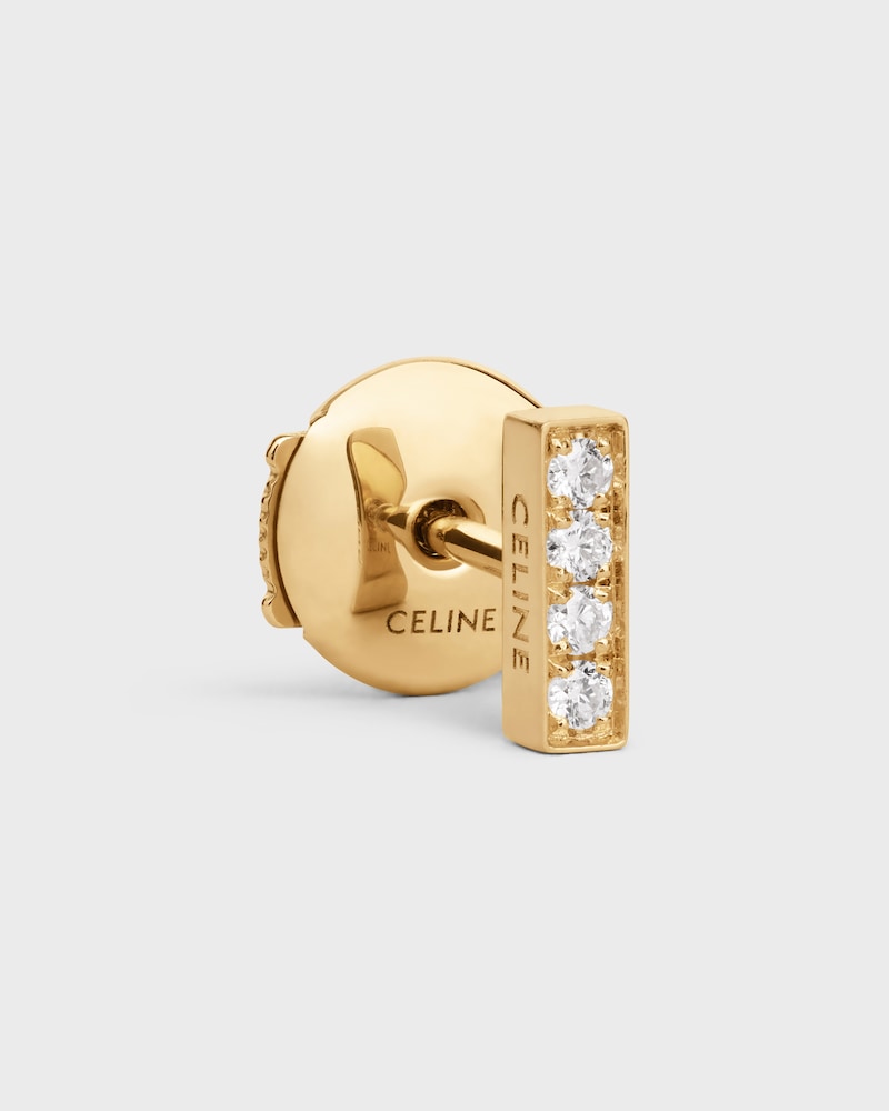 Puce d'Oreille Celine Line en Or Jaune et Diamants - Yellow Gold & White - BOUCLES D'OREILLES - 1 | CELINE