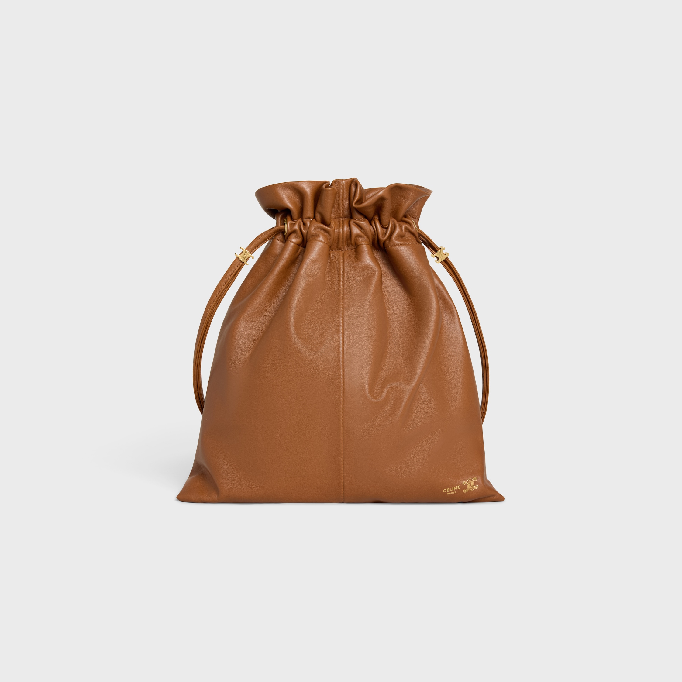 SMALL CRYSTAL POUCH IN LAMBSKIN - SOFT TAN | CELINE