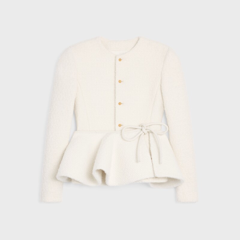 peplum IN cashmere and wool natt&eacute; - WHITE -  - 1 | CELINE