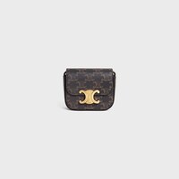 MINI CLAUDE IN TRIOMPHE CANVAS and calfskin - TAN - SMALL GIFTS - 1 | CELINE
