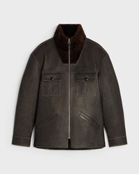 blouson Cuir de Buffle - marron foncé  -  - 1 | CELINE