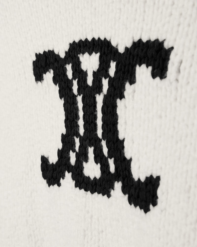crewneck sweater IN cotton - OFF WHITE / NAVY -  - 1 | CELINE