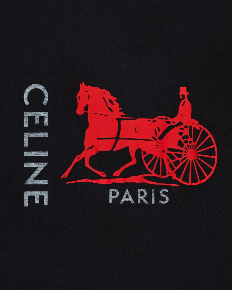 double layers t-shirt IN FINE COTTON JERSEY - BLACK/RED/WHITE -  - 1 | CELINE