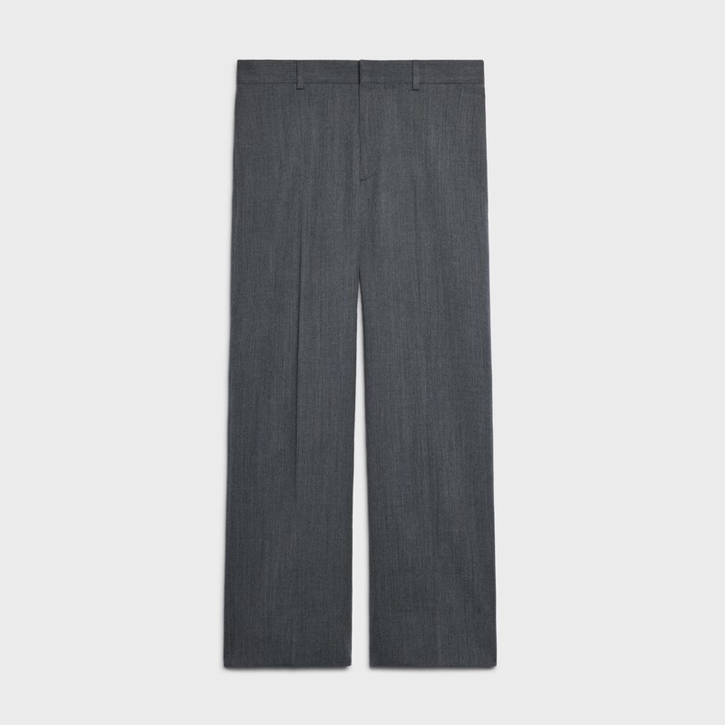 STRAIGHT-LEG TROUSERS - GREY MELANGE -  - 1 | CELINE
