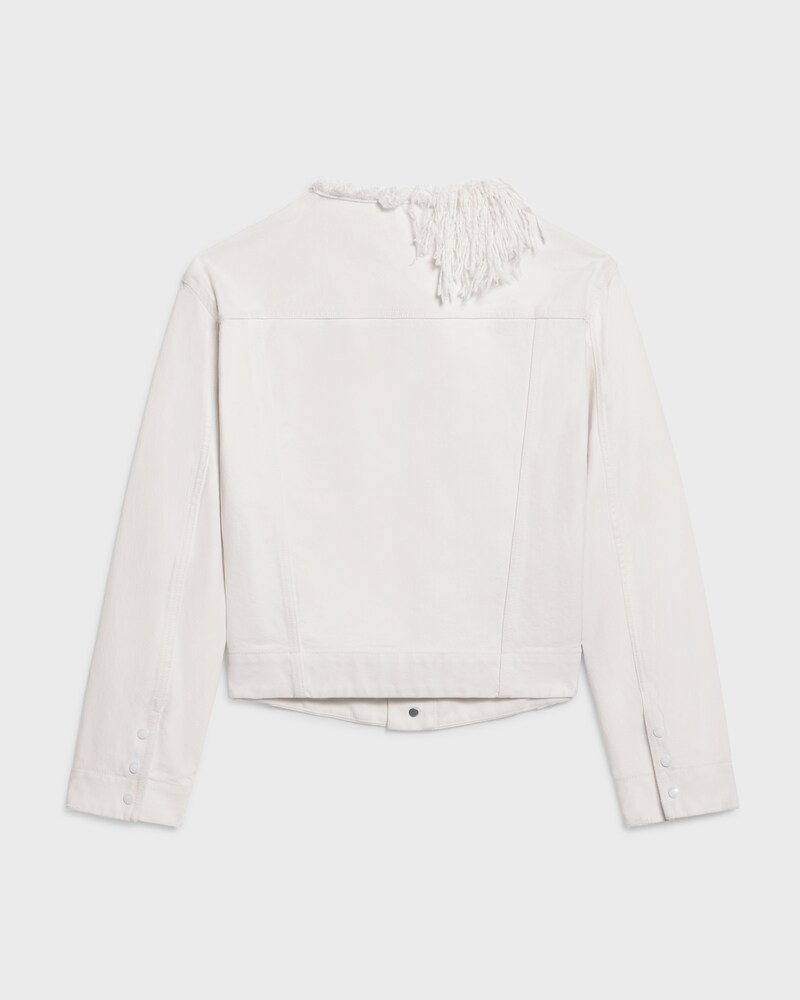 chasseur jacket IN heavy cotton twill - WHITE HEAVY STONE WASH -  - 1 | CELINE