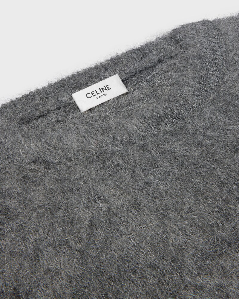 crewneck sweater IN brushed mohair - MEDIUM GREY -  - 1 | CELINE