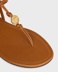 PENNY SANDAL IN SUPPLE CALFSKIN - COGNAC -  - 2 | CELINE