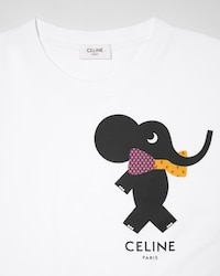 t-shirt IN cotton jersey - OPTIC WHITE / MULTICOLOR -  - 2 | CELINE
