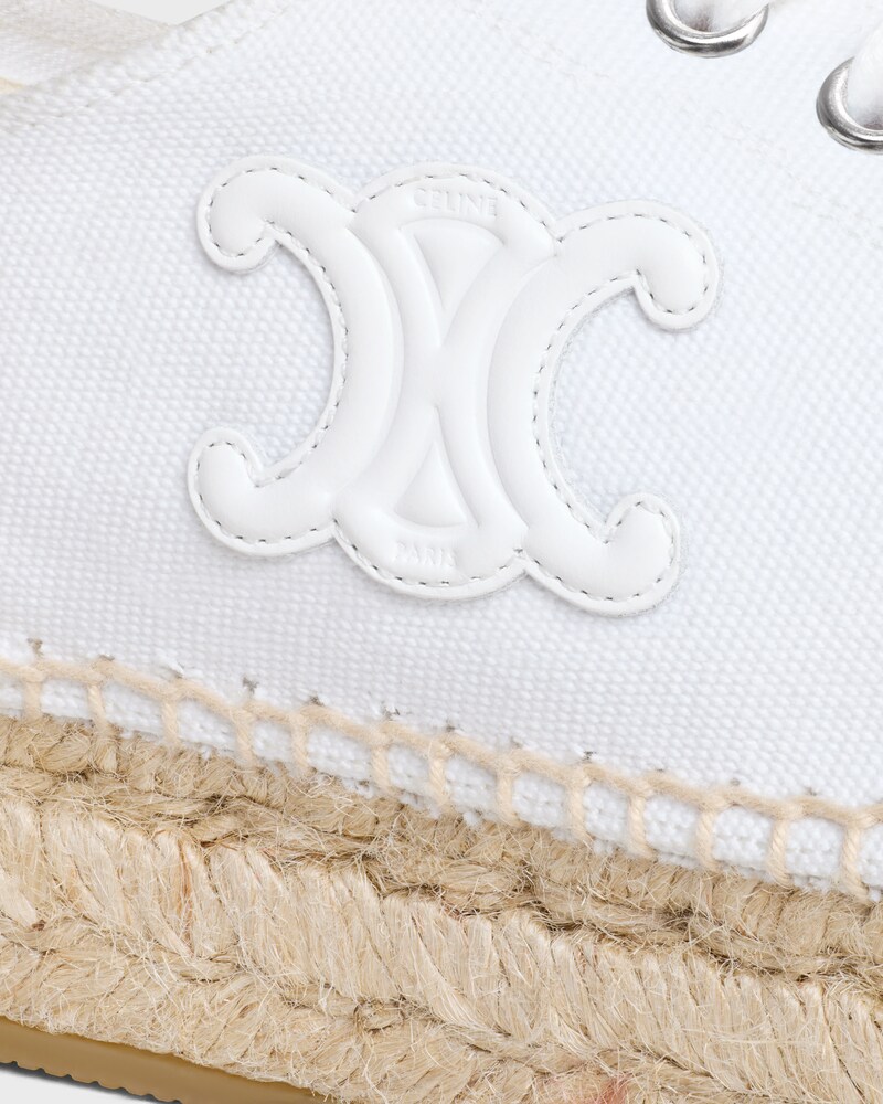 LES ESPADRILLES CELINE LACE-UP IN CANVAS AND CALFSKIN - OPTIC WHITE -  - 1 | CELINE