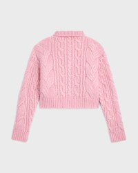 pull laine mohair aran - ROSE BEBE -  - 2 | CELINE