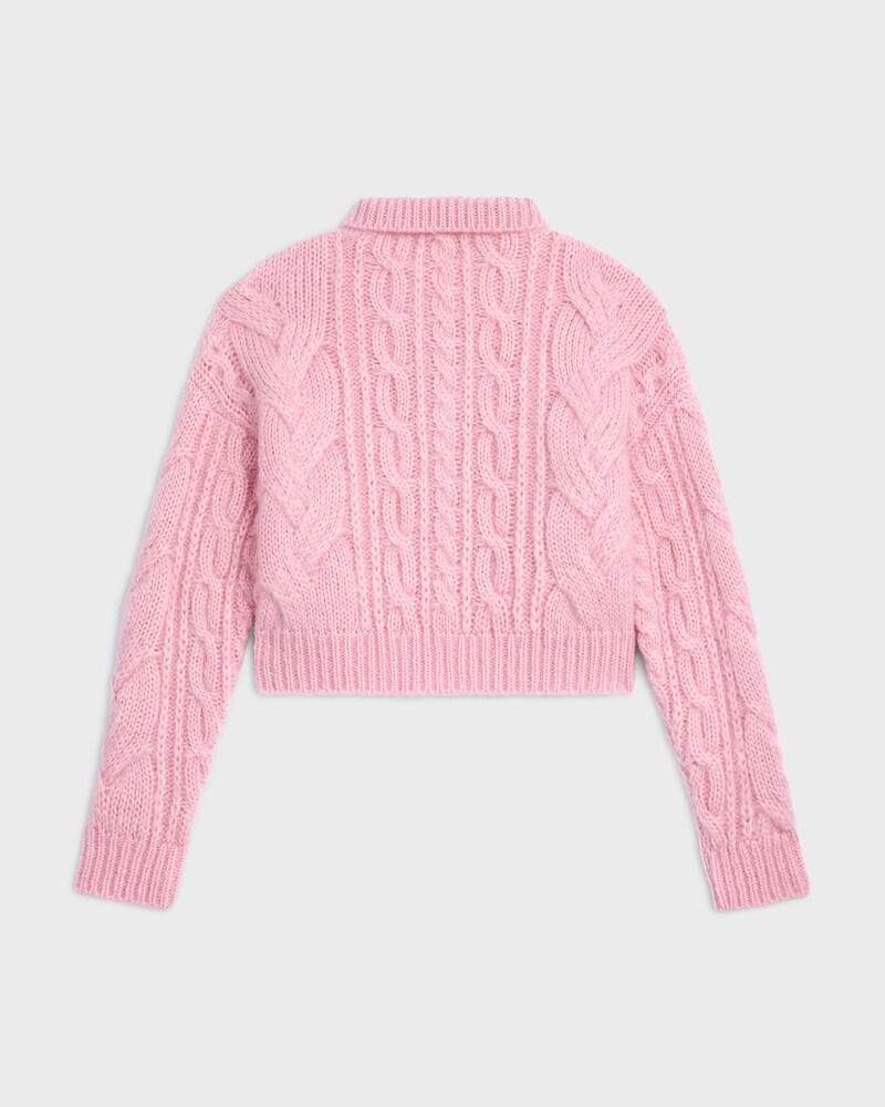 pull laine mohair aran - ROSE BEBE -  - 1 | CELINE
