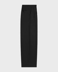 pleated trousers IN LIGHT WOOL GABARDINE - ULTRA BLACK -  - 2 | CELINE