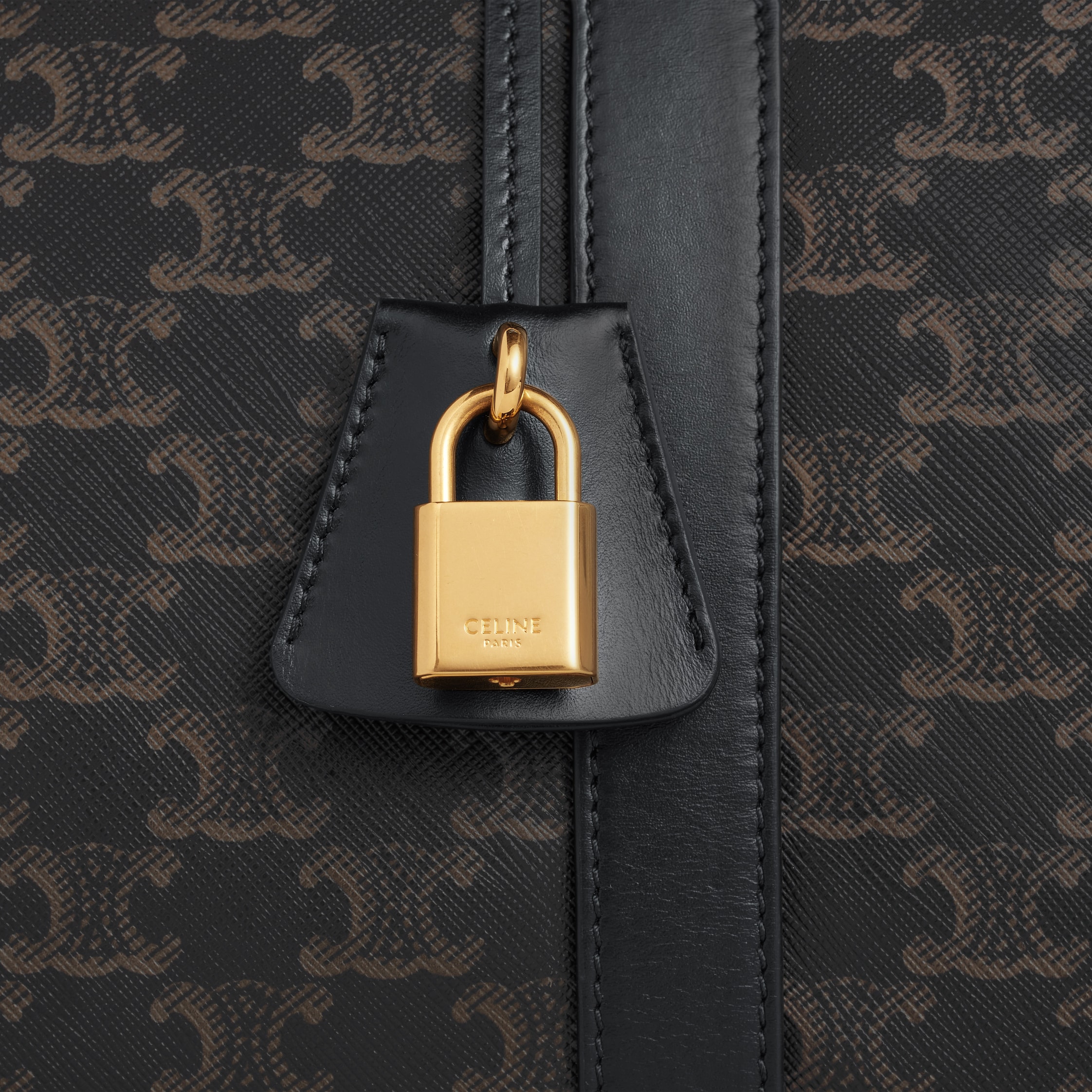 Travel Bag IN Triomphe Canvas AND calfskin - BLACK | CELINE