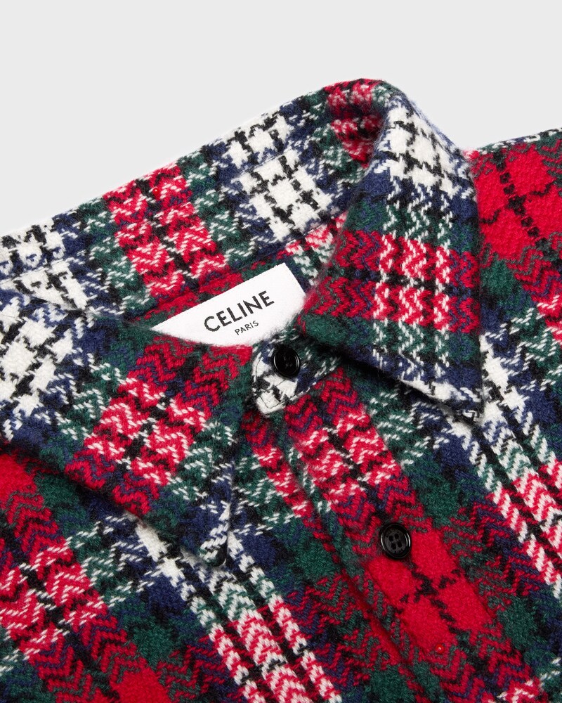 overshirt IN checked cashmere - BLACK/RED/GREEN -  - 1 | CELINE