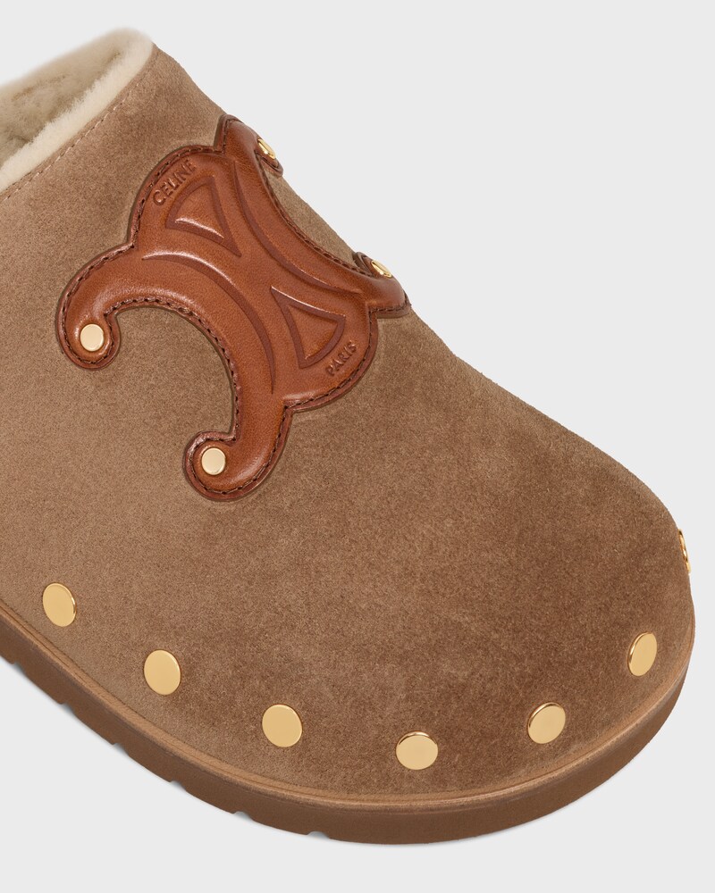 CELINE PITEA SABOT EN CUIR DE VEAU - PEANUT -  - 1 | CELINE