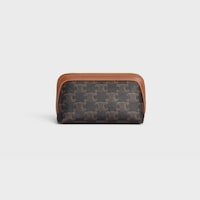 Pochette Cosmétique Petit Modèle Toile Triomphe et Veau - TAN - CELINE MAISON - 2 | CELINE