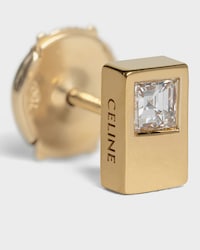 Puce d'Oreille Double Square Celine Sentimental en Or Jaune et Diamant - Or Jaune - JOAILLERIE - 2 | CELINE