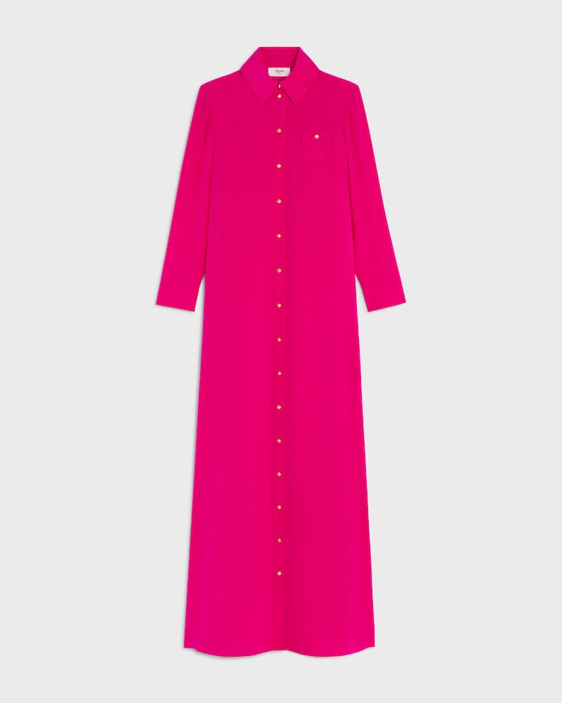 dress IN acetate silk crepe - FUSHIA -  - 1 | CELINE