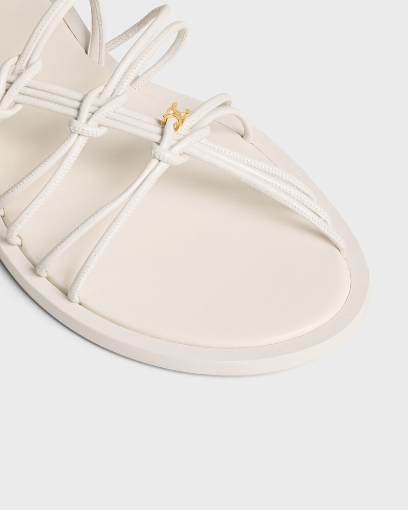 KNOTS TRIOMPHE FLAT SANDAL IN GOATSKIN - CHALK -  - 1 | CELINE