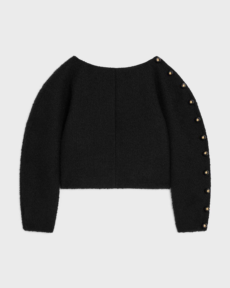 boatneck top IN cashmere and wool natté - BLACK -  - 1 | CELINE