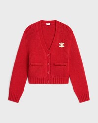 cardigan IN cashmere and silk - BRIGHT RED -  - 1 | CELINE