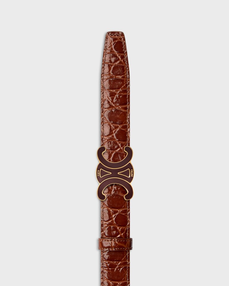 Reversible Strap 25MM IN TAURILLON LEATHER AND CROCODILE EMBOSSED CALFSKIN -  -  - 1 | CELINE