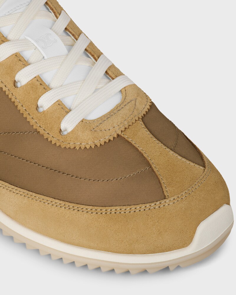 RACER SNEAKER AUS NYLON, KALBSWILDLEDER UND KALBSLEDER - DUNKLES BEIGE -  - 1 | CELINE
