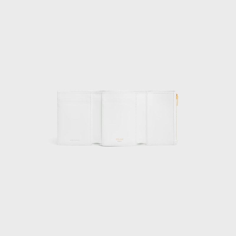 FINE STRAP WALLET NINO IN SUPPLE GRAINED CALFSKIN - ARCTIC WHITE - WALLETS - 1 | CELINE