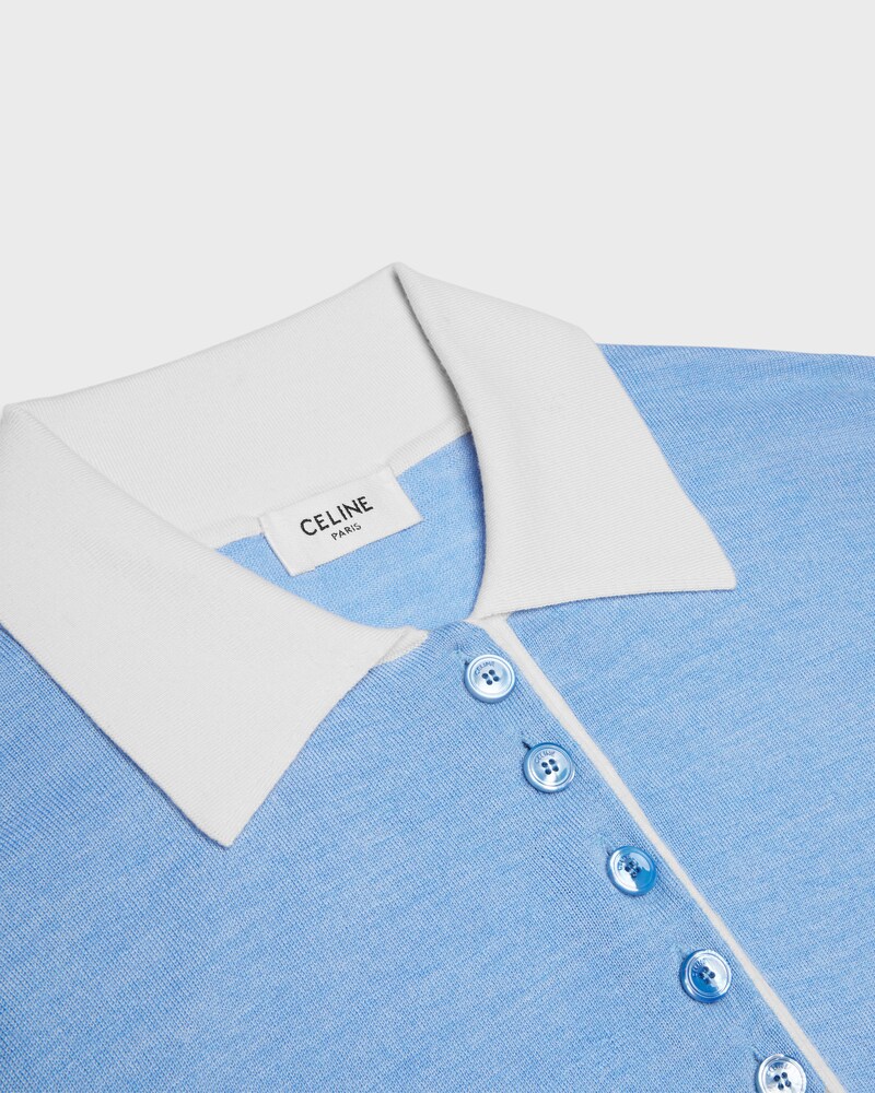 polo cachemire soie fin - Bleu clair -  - 1 | CELINE
