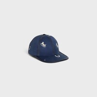 racine cap IN cotton jacquard - BLUE / BEIGE -  - 1 | CELINE